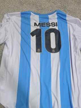 Messi ARGENTINA FA Blue and White Soccer Tag with  STITCH Crest  XXXL